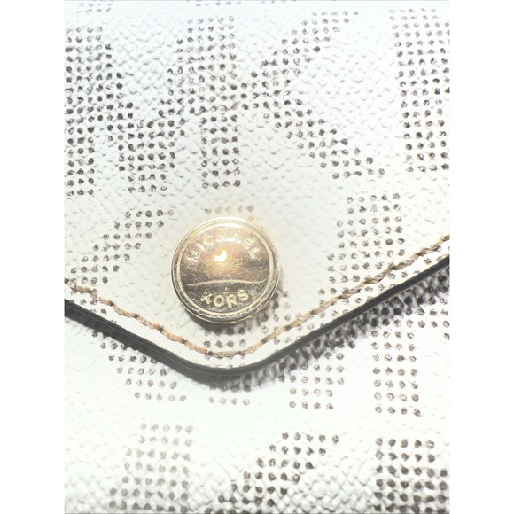 Michael Kors Jet Set Leather Travel Small Smartphone Envelope Wallet White 5.25" - Picture 3 of 8